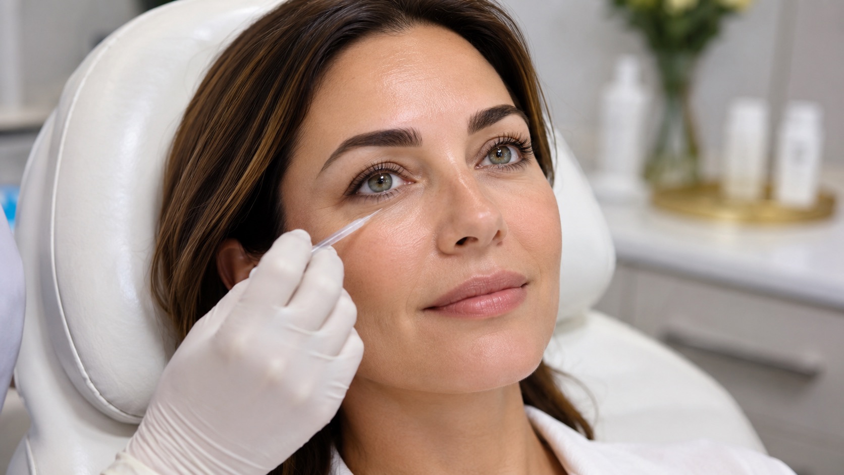 Tear trough filler treatment focusing on the under-eye area in Reading